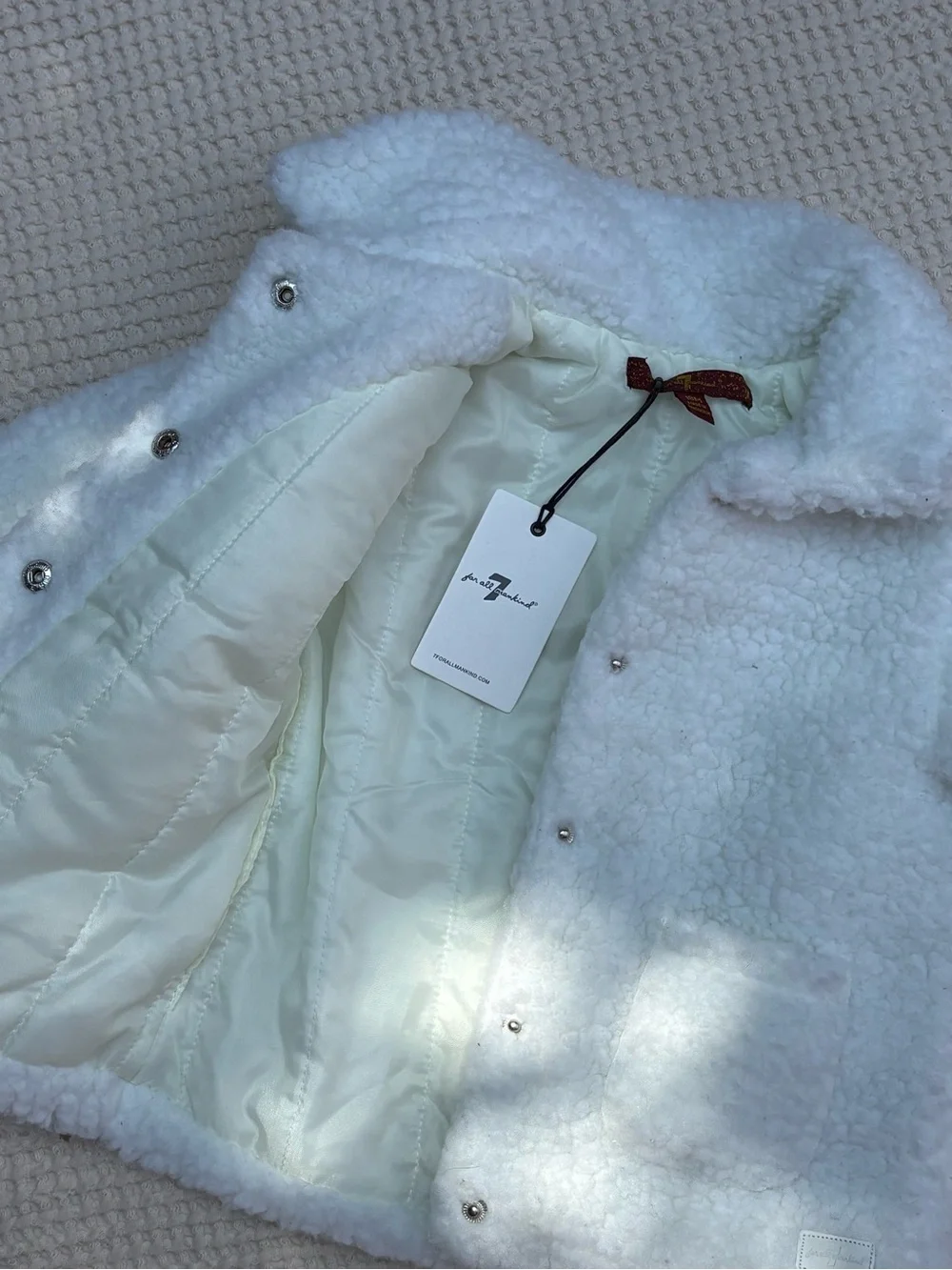 7 For All Mankind 18m White Sherpa Jacket